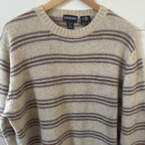 Vintage Centura Mens Grandpa Sweater Shetland Wool Size Large Knit Pullover 90s - Picture 3 of 13